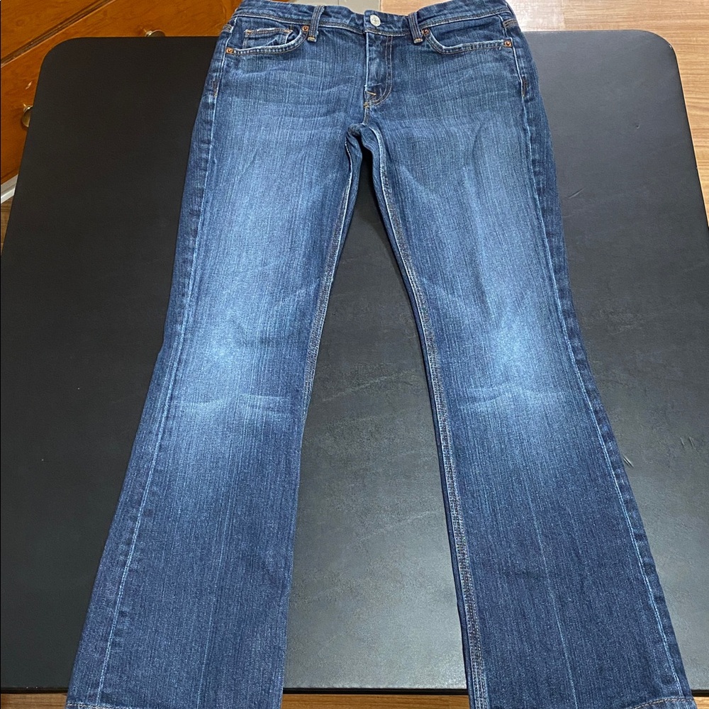 7 For All Mankind Blue Denim tripe stitch Flint Jeans Size 28